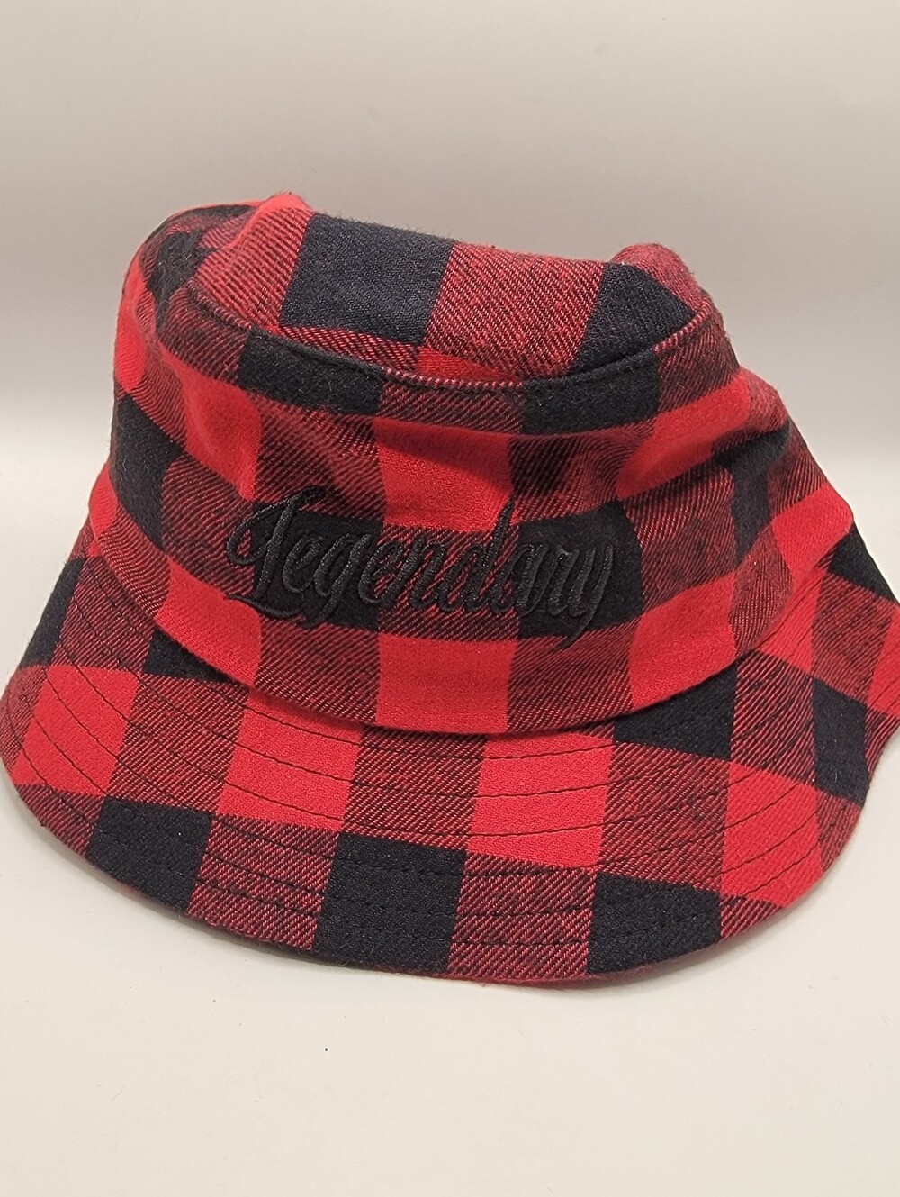 Legendary Brand Red and Black Plaid Bucket Hat